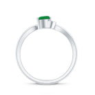 Certified Natural Emerald Heart Promise Ring with Diamond AAA - Rosec Jewels