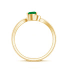 Certified Natural Emerald Heart Promise Ring with Diamond AAA - Rosec Jewels
