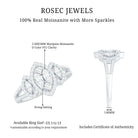 Certified Moissanite Unique Engagement Ring in Split Shank D-VS1 - Rosec Jewels
