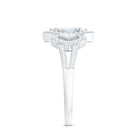 Certified Moissanite Unique Engagement Ring in Split Shank D-VS1 - Rosec Jewels