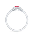 Certified Lab Grown Ruby Diamond Flower Engagement Ring for Women AAAA - Rosec Jewels