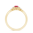 Certified Lab Grown Ruby Diamond Flower Engagement Ring for Women AAAA - Rosec Jewels