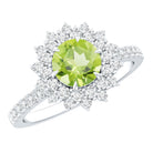 Certified Real 2 Carat Peridot Statement Engagement Ring AAA - Rosec Jewels