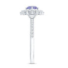 Natural Tanzanite Diamond Engagement Ring with Double Halo AAA - Rosec Jewels