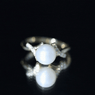 Pure Freshwater Pearl Solitaire Crossover Ring with Diamond AAA - Rosec Jewels