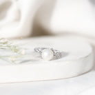 Pure Freshwater Pearl Solitaire Crossover Ring with Diamond AAA - Rosec Jewels