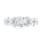 Round Cut 6 MM Moissanite Floral Engagement Ring D-VS1 - Rosec Jewels