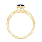 Rosec Jewels-Real 0.95 Carat Round Blue Sapphire Infinity Engagement Ring with Diamond