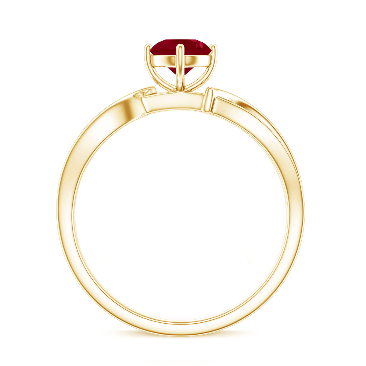 Natural 0.6 Carat Ruby Infinity Promise Ring with Diamond AAA - Rosec Jewels