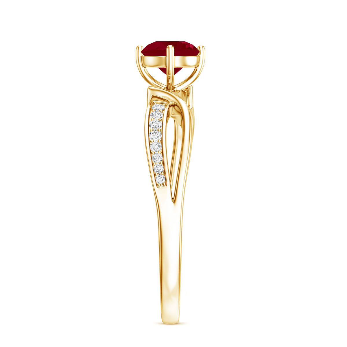 Natural 0.6 Carat Ruby Infinity Promise Ring with Diamond AAA - Rosec Jewels