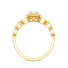 Rosec Jewels-Vintage Inspired Moissanite Halo Engagement Ring with Certificate