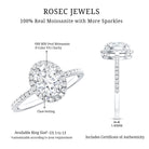 Rosec Jewels-Brilliant Cut Moissanite Oblong Engagement Ring With Certificate