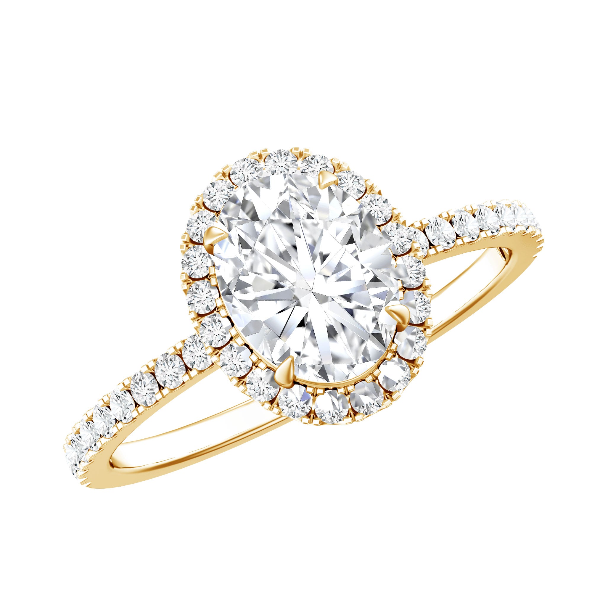Rosec Jewels-Brilliant Cut Moissanite Oblong Engagement Ring With Certificate