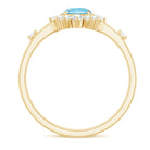 Genuine 0.8 Carat Aquamarine and Diamond Halo Engagement Ring AAA - Rosec Jewels