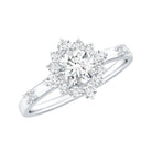 Rosec Jewels-Round Moissanite Engagement Ring with Halo