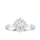 Rosec Jewels-Round Moissanite Engagement Ring with Halo