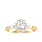 Rosec Jewels-Round Moissanite Engagement Ring with Halo