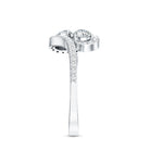 Pear Cut Moissanite 2 Stone Engagement Ring with Bypass Shank D-VS1 - Rosec Jewels