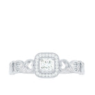 Certified Princess Cut Moissanite Infinity Engagement Ring D-VS1 - Rosec Jewels