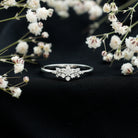 Rosec Jewels-Certified Moissanite Flower Cluster Ring for Women