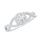 Round Shape Moissanite Crossover Engagement Ring for Women D-VS1 - Rosec Jewels