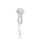 Round Shape Moissanite Crossover Engagement Ring for Women D-VS1 - Rosec Jewels