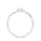 Round Shape Moissanite Crossover Engagement Ring for Women D-VS1 - Rosec Jewels