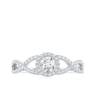 Round Shape Moissanite Crossover Engagement Ring for Women D-VS1 - Rosec Jewels