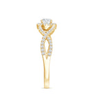 Round Shape Moissanite Crossover Engagement Ring for Women D-VS1 - Rosec Jewels