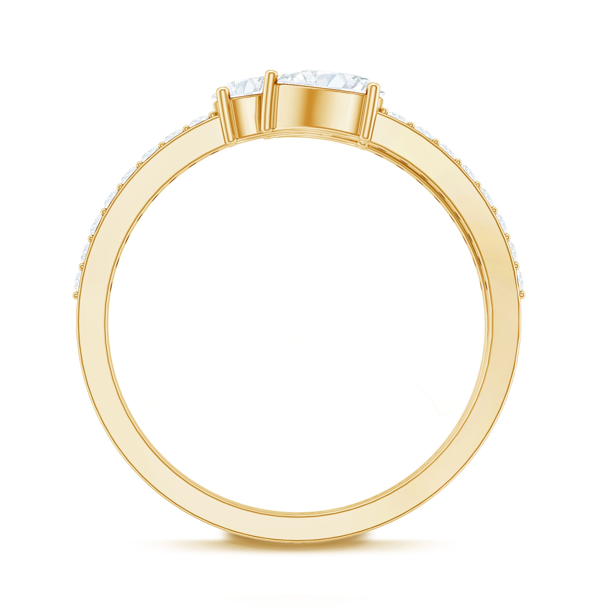 East West Style Moissanite 3 Stone Wrap Ring D-VS1 - Rosec Jewels
