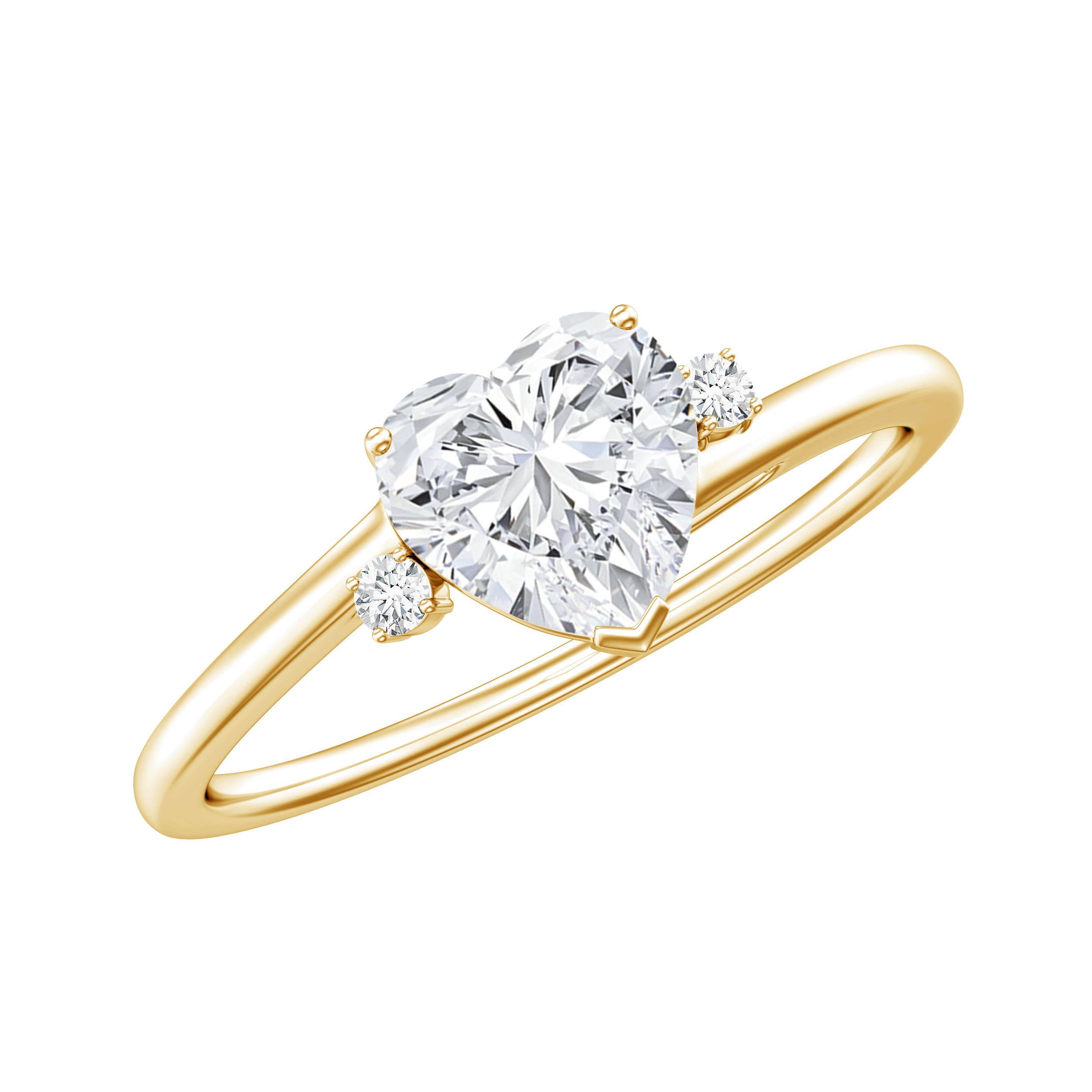 1 CT Solitaire Moissanite Heart Promise Ring D-VS1 - Rosec Jewels