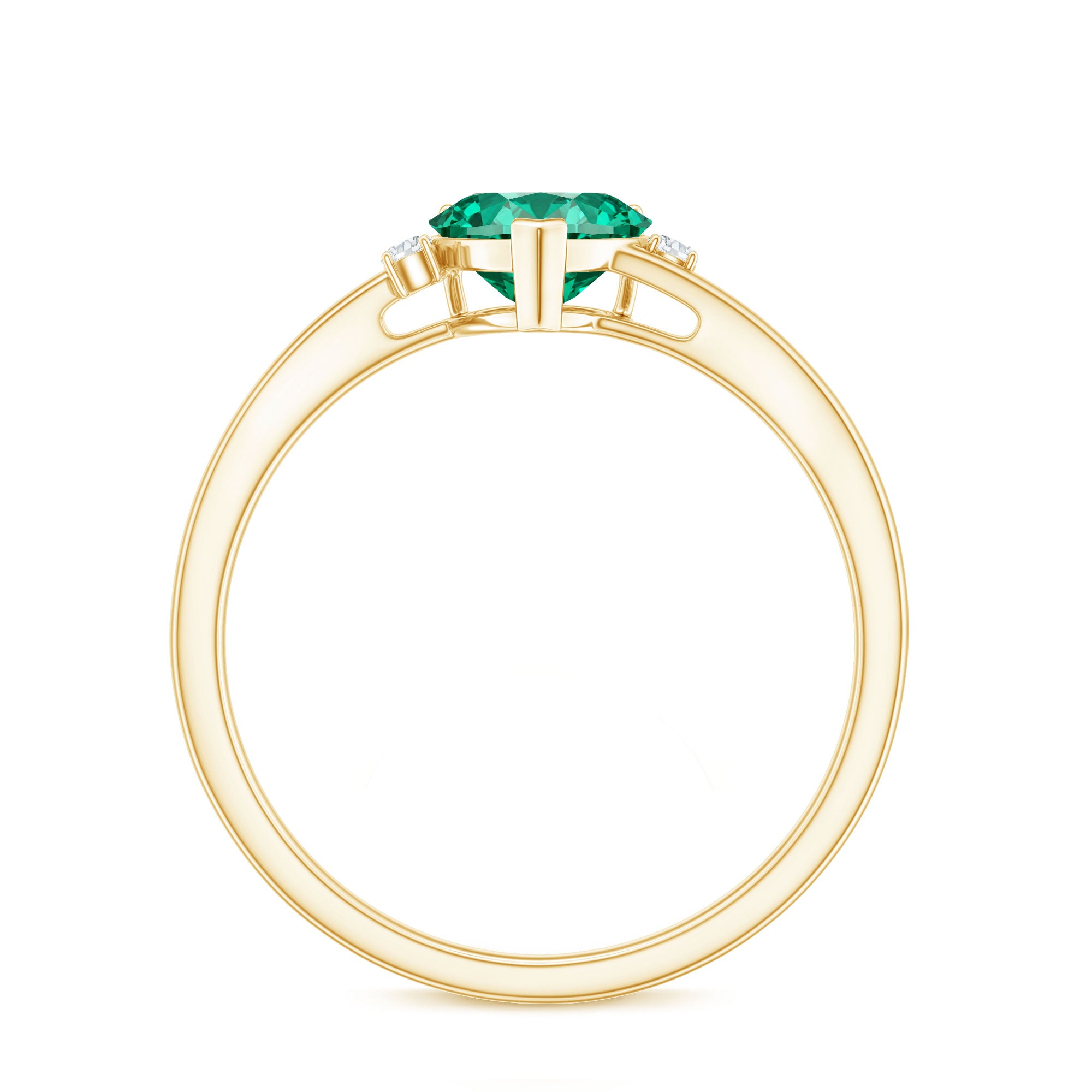 Certified Lab Grown Emerald Heart Shaped Promise Engagement Ring with Diamond AAAA - Rosec Jewels