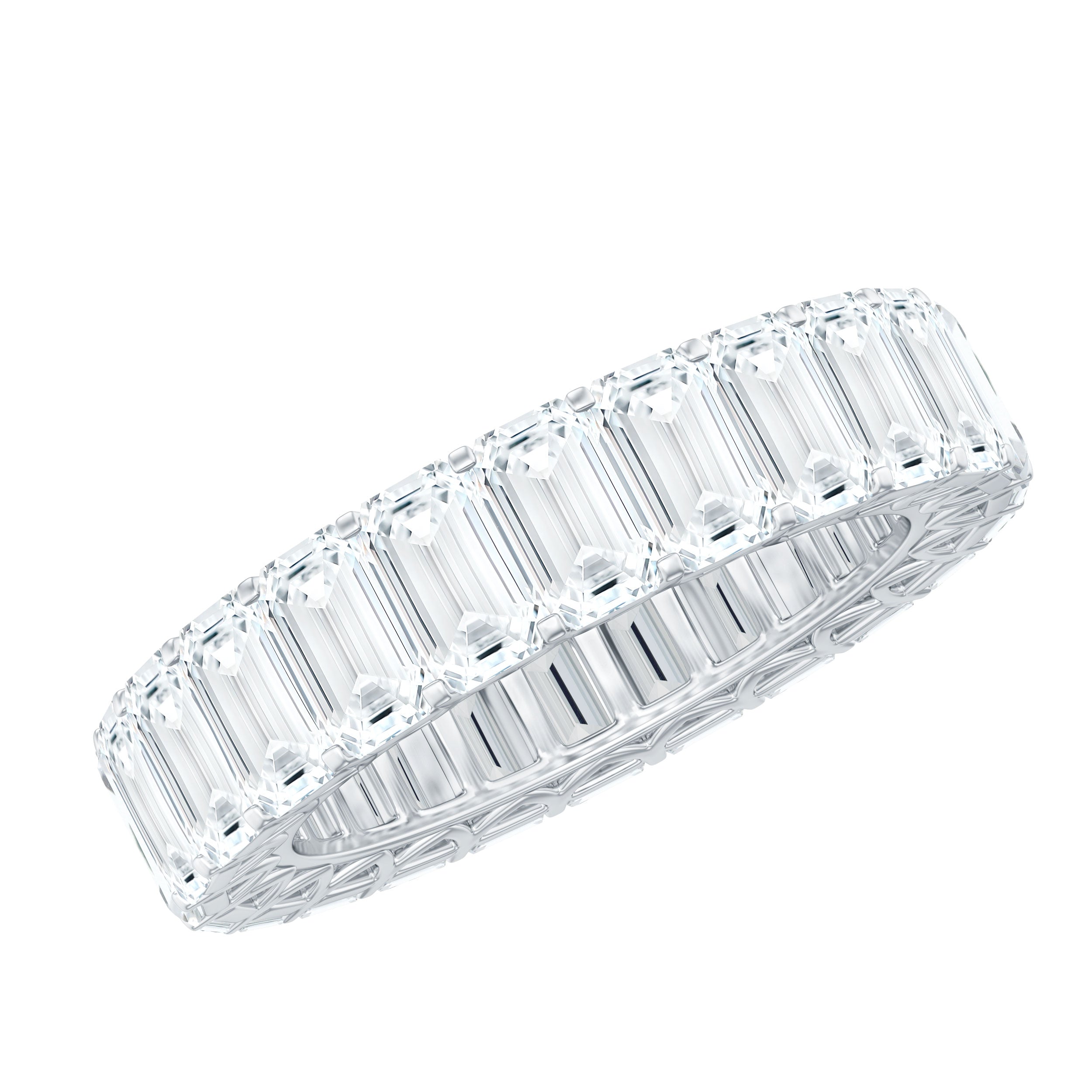 Emerald Cut Zircon Full Eternity Band Ring