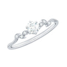 Rosec Jewels-Minimalist Moissanite Leaf Promise Ring with Beaded Detail
