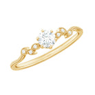 Rosec Jewels-Minimalist Moissanite Leaf Promise Ring with Beaded Detail