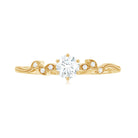 Rosec Jewels-Minimalist Moissanite Leaf Promise Ring with Beaded Detail