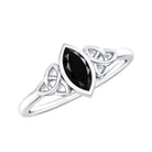 Rosec Jewels-Marquise Shape Black Spinel Solitaire Promise Ring