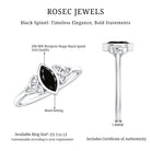 Rosec Jewels-Marquise Shape Black Spinel Solitaire Promise Ring