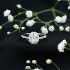Certified 1.2 Carat Moissanite Oval Halo Engagement Ring for Women D-VS1 - Rosec Jewels