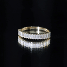 Minimal Baguette Cut Cubic Zirconia Half Eternity Ring AAAA - Rosec Jewels