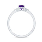 Natural 1 Carat Amethyst Oval Engagement Ring with Diamond Trio AAA - Rosec Jewels