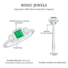 Princess Cut Emerald Classic Vintage Engagement Ring Diamond AAA - Rosec Jewels