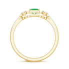 Princess Cut Emerald Classic Vintage Engagement Ring Diamond AAA - Rosec Jewels