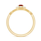 Lab Grown Ruby and Diamond Split Shank Engagement Ring AAAA - Rosec Jewels