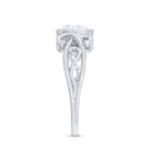 Vintage Style Cushion Moissanite Solitaire Ring in Bezel Setting D-VS1 - Rosec Jewels