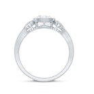 Cushion Cut Cubic Zirconia Vintage Inspired Solitaire Ring in Bezel Setting AAAA - Rosec Jewels