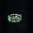 Rosec Jewels-Baguette Cut Lab Created Emerald Eternity Wedding Band