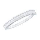 Certified Baguette Moissanite Half Eternity Band Ring D-VS1 - Rosec Jewels