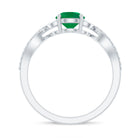 Rosec Jewels-Nature Inspired Emerald Engagement Ring with Natural Diamond