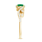 Rosec Jewels-Nature Inspired Emerald Engagement Ring with Natural Diamond